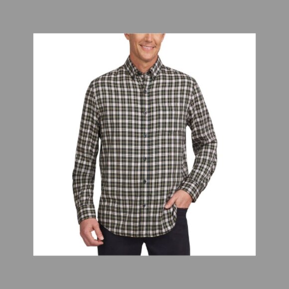 Lands' End Men's Brushed Twill Button-Down Shirt, Multi, Large - Picture 1 of 5
